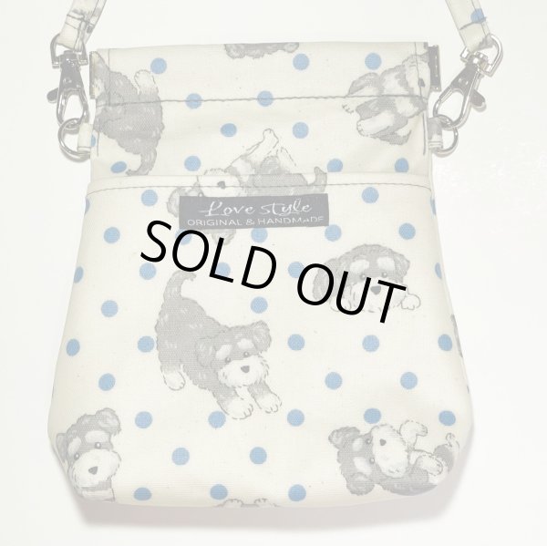 画像1: 消臭マナーポーチ(シュナウザー柄)ドット防水加工 (1)