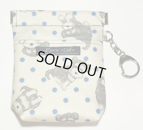 画像1: 消臭マナーポーチ(シュナウザー柄)ドット防水加工 (1)