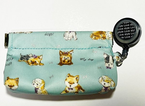 画像1: トリーツポーチ(ribbon dogs)防水加工 (1)