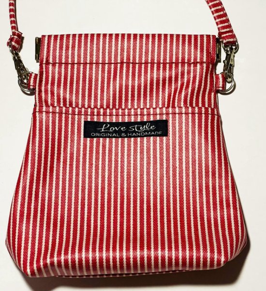 画像1: 消臭マナーポーチ(stripe)red防水加工 (1)